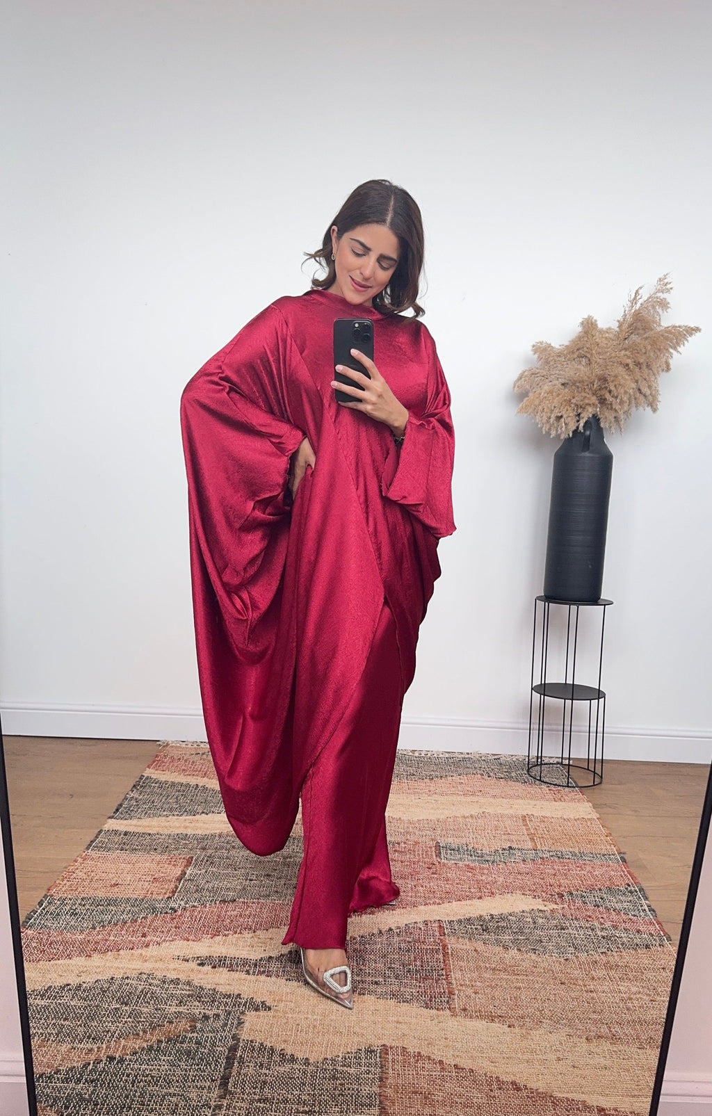 ENSEMBLE JUPE ASYMÉTRIQUE BORDEAUX - AYAL