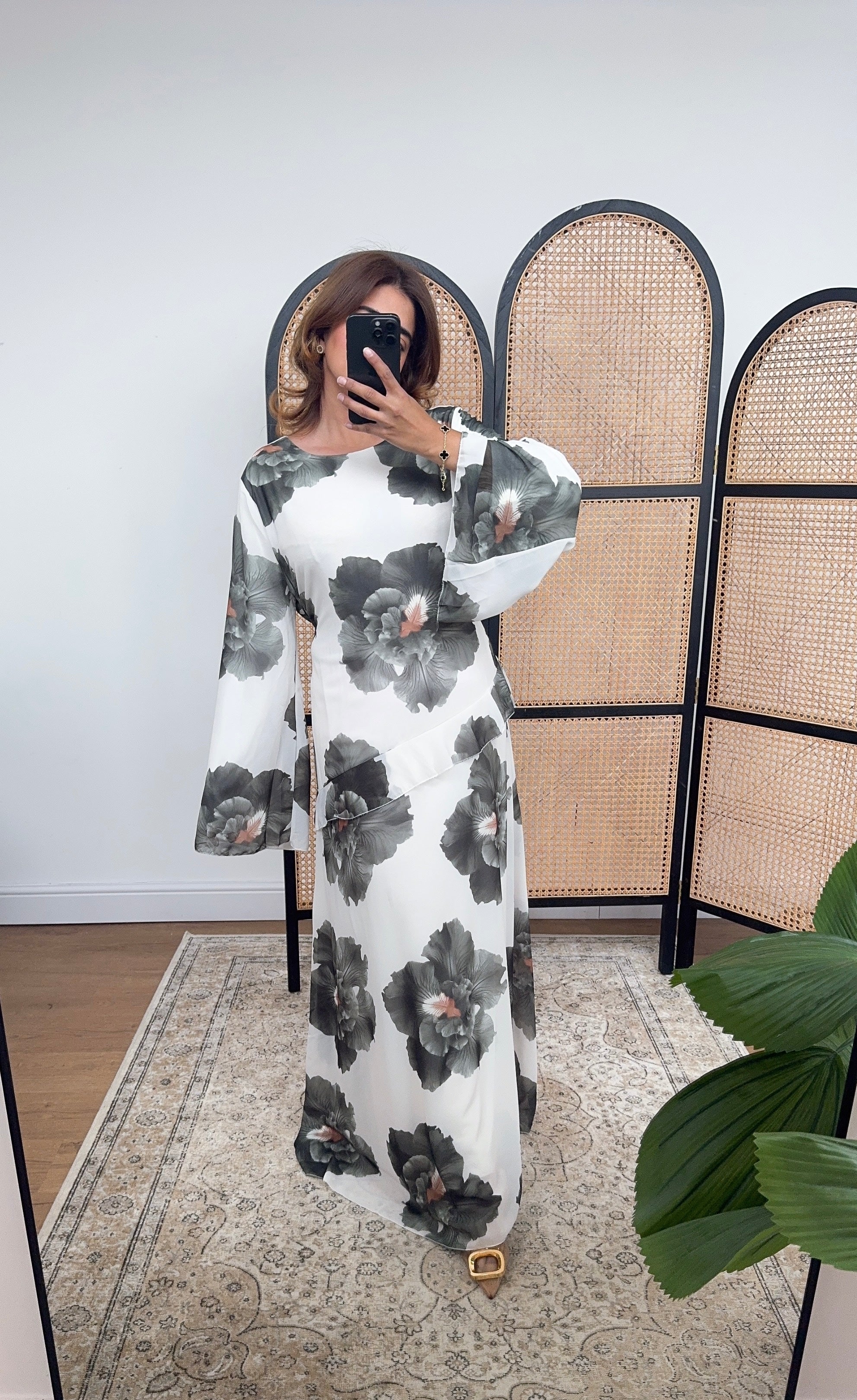 ROBE MOUSSELINE IMPRIMÉ MAXI OLIVE - BRIA