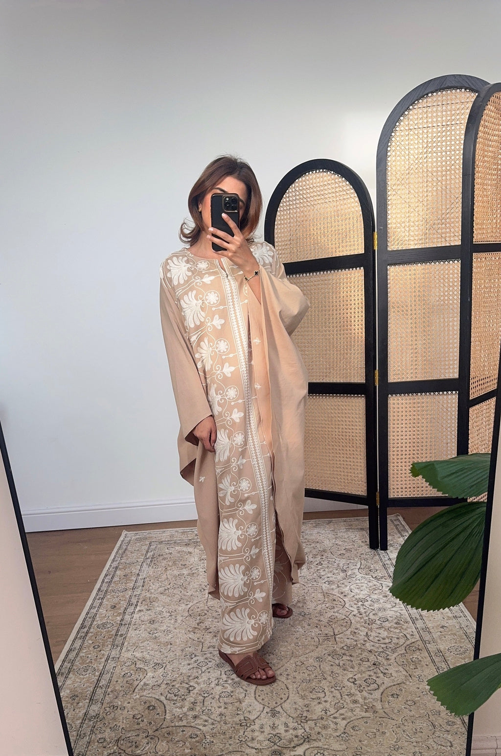 CAFTAN BRODÉ NUDE - LAYLA