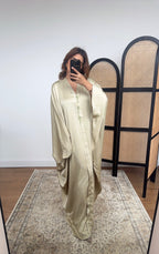 CAFTAN PAPILLON VERT AVEC BEADWORK - AYMA