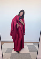 ROBE CAPE CRINKLE BORDEAUX - ALYA