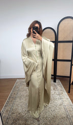 CAFTAN PAPILLON VERT AVEC BEADWORK - AYMA