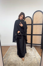 ROBE CAPE DEUX PIÈCES PLISSÉ NOIR - LULWA