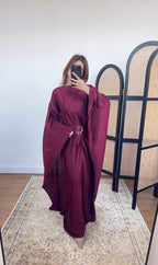 ROBE CAPE CRINKLE BORDEAUX - ALYA