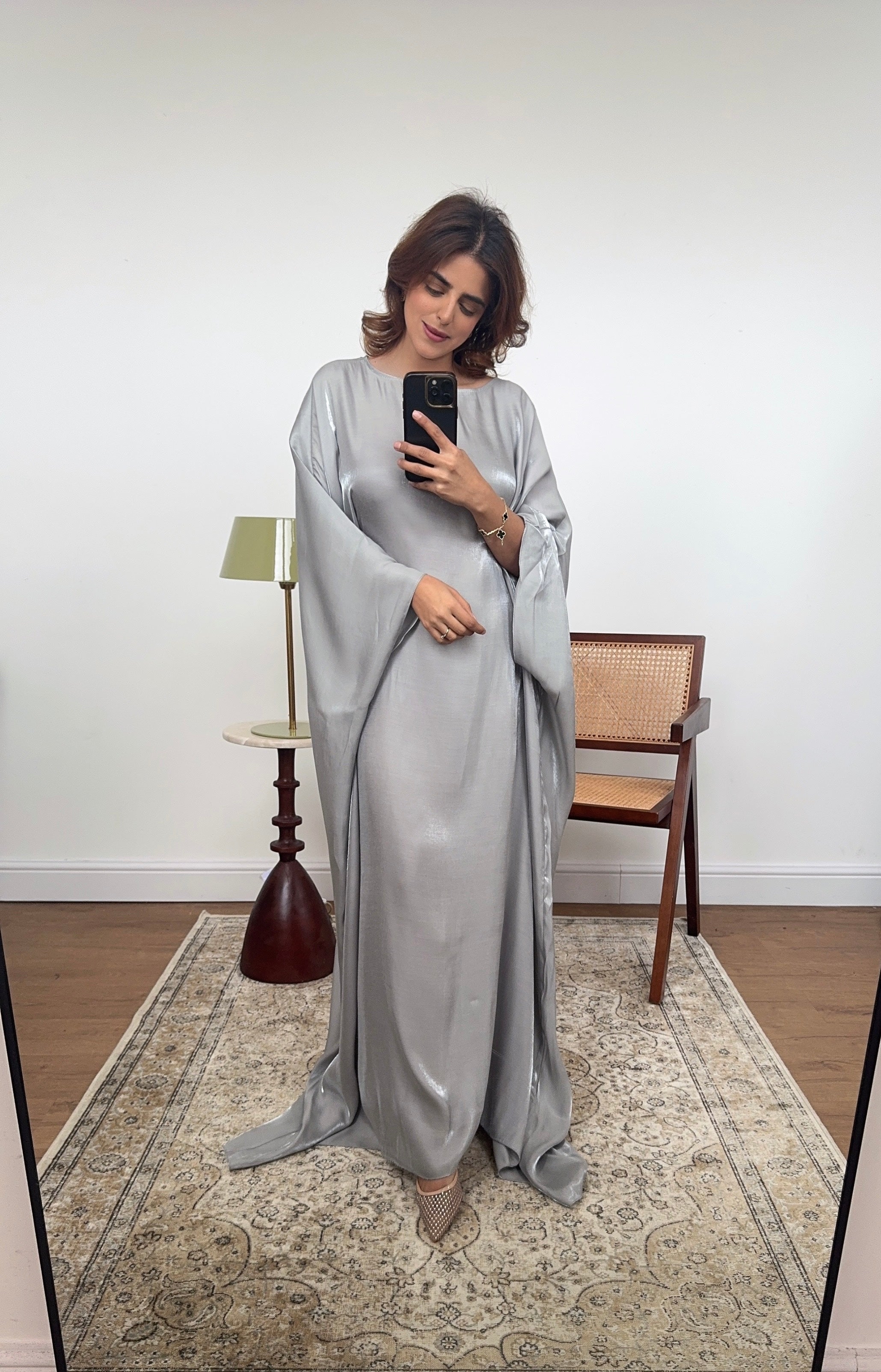 CAFTAN SHIMMER PAPILLON ARGENTÉ - VELORA