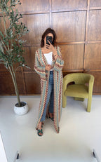 ZIGZAG CROCHET KIMONO AVEC CEINTURE - SAHI