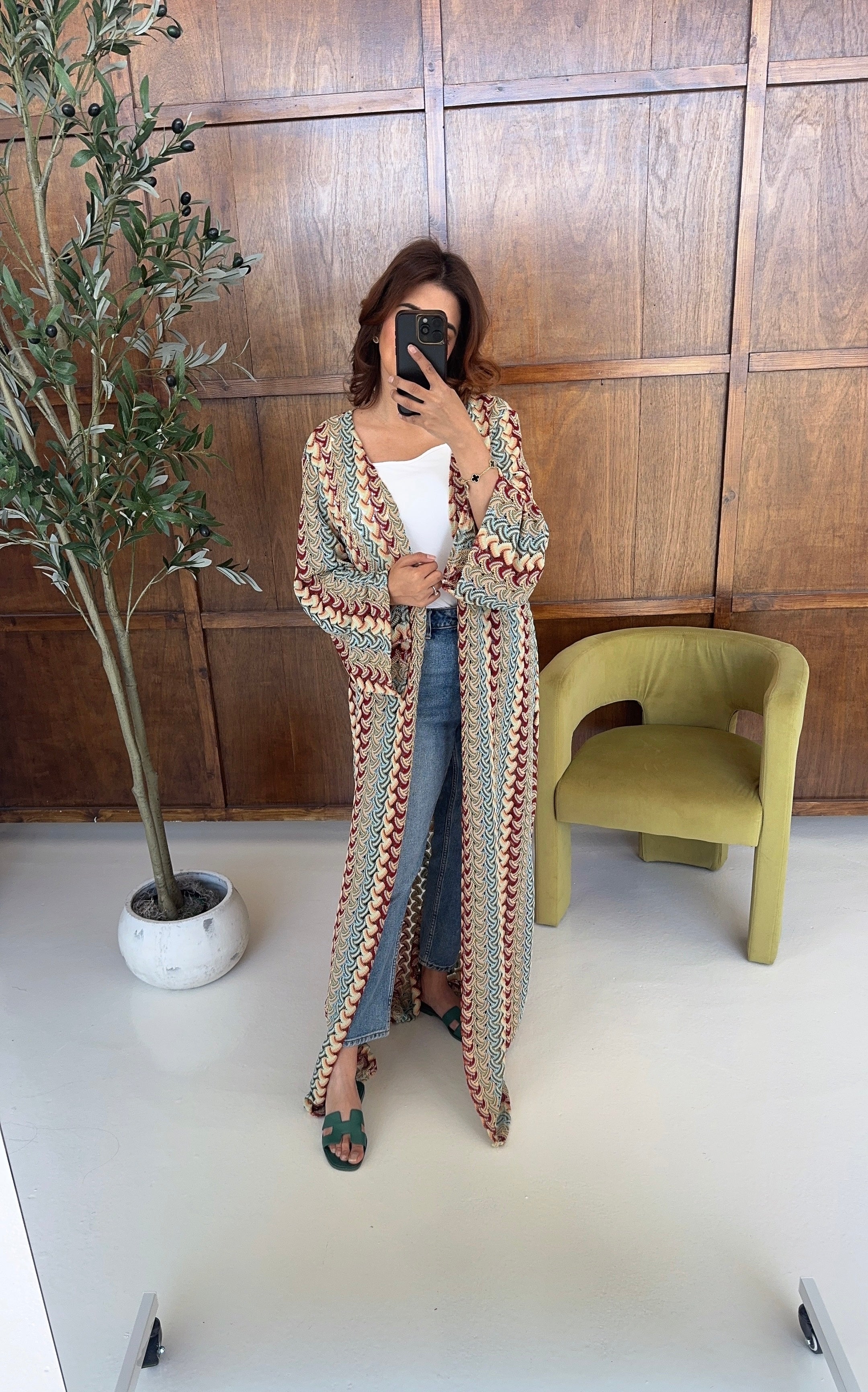 ZIGZAG CROCHET KIMONO AVEC CEINTURE - SAHI