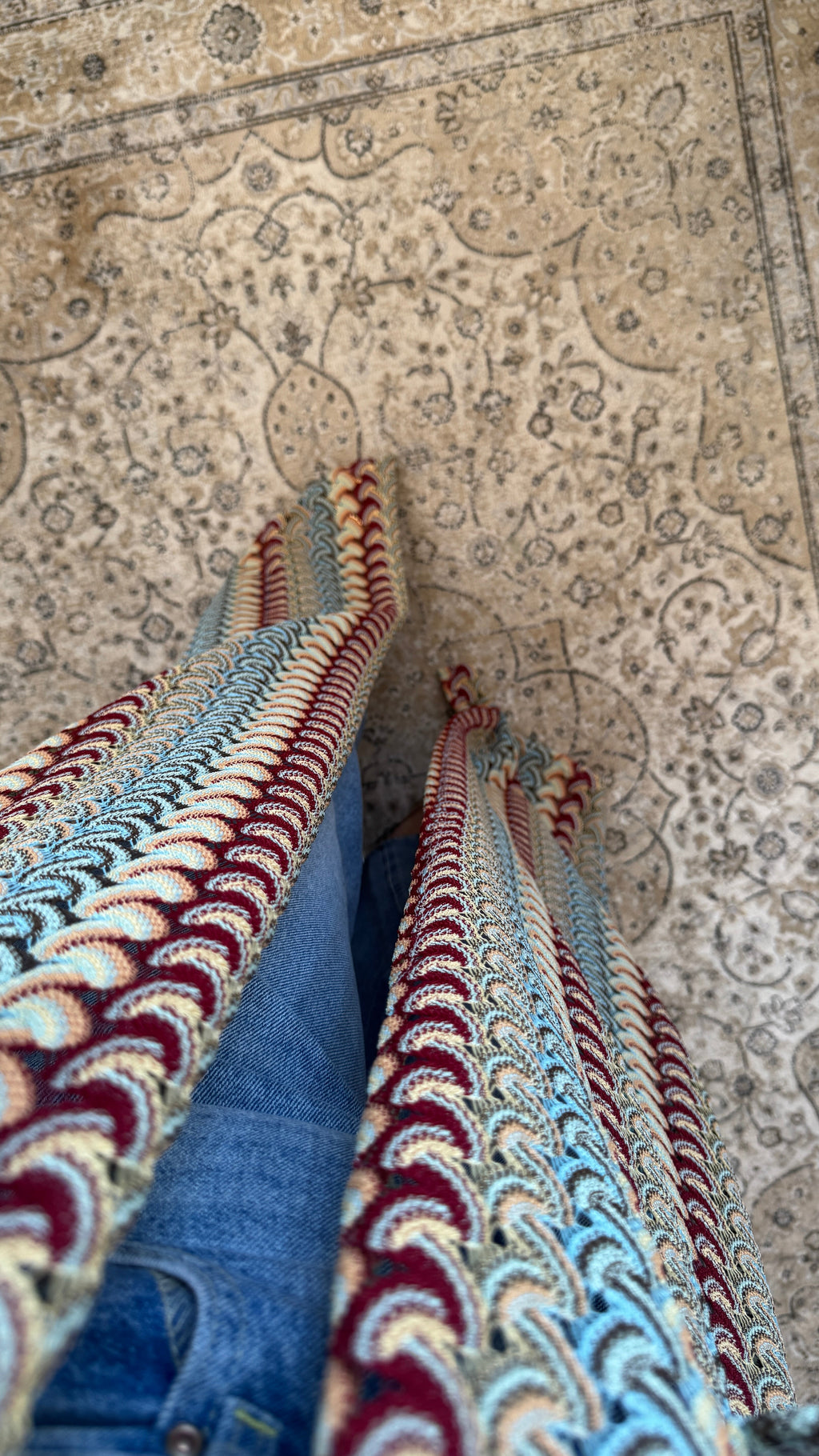 ZIGZAG CROCHET KIMONO AVEC CEINTURE - SAHI