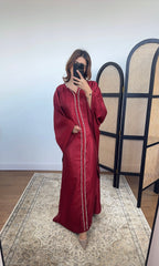 CAFTAN PERLE BORDEAUX - MARWA