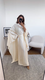 ROBE CAPE CRINKLE CRÈME - ALYA