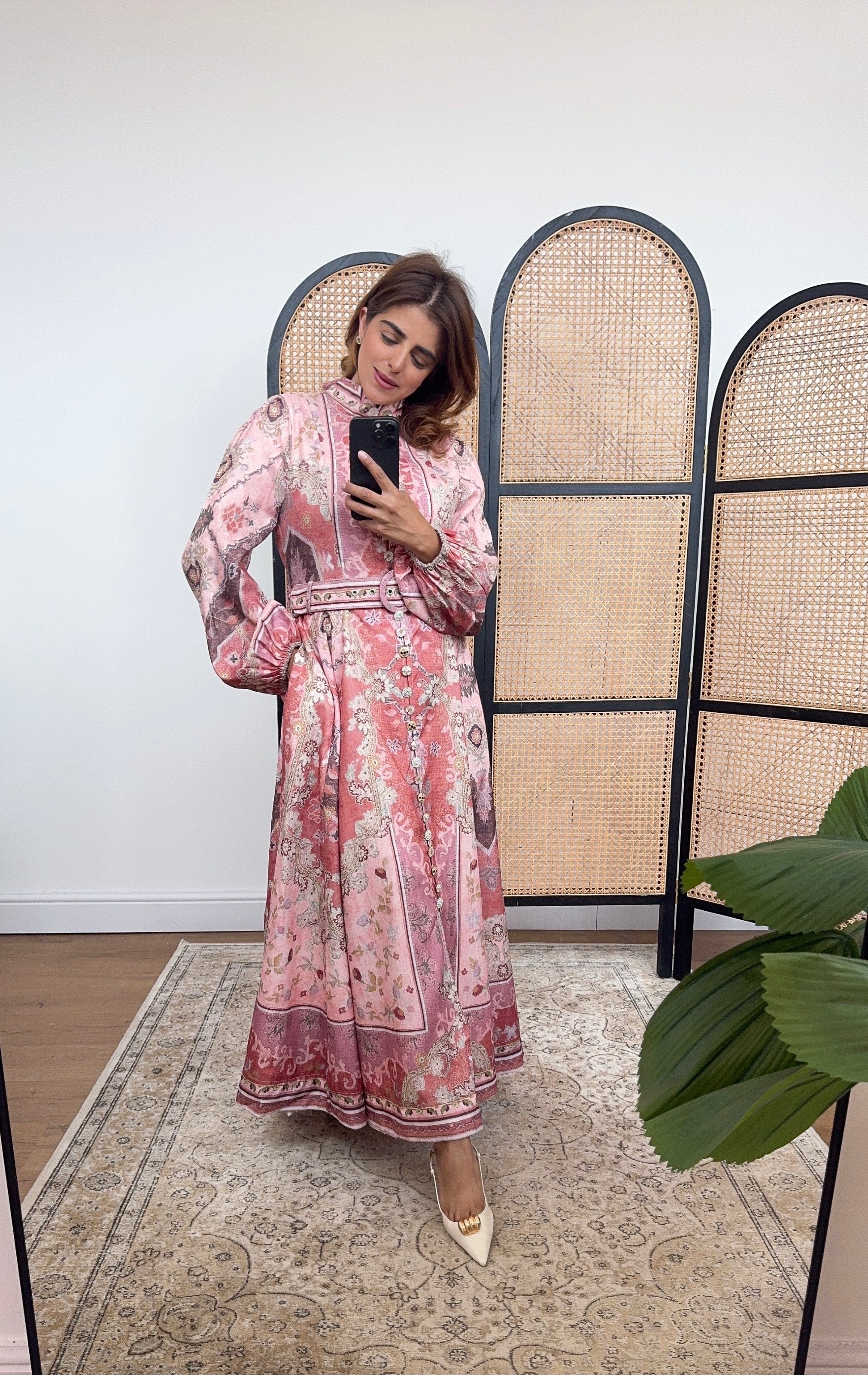 ROBE CACHEMIRE BOUTON MAXI CERISE - NOVA