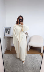 ROBE IVOIRE AVEC DRAPÉ FOULARD - ZARIA