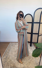 ZIGZAG CROCHET KIMONO AVEC CEINTURE - SAHI