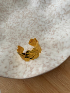BRACELET FEUILLE CUFF DORÉ