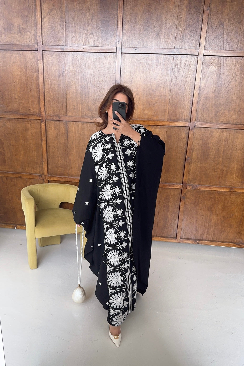 CAFTAN BRODÉ NOIR - LAYLA