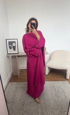 ROBE CAPE PERLE CERISE ROSE - SISI