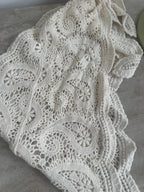 CACHEMIRE CRÈME CROCHET TAILLE CEINTURE