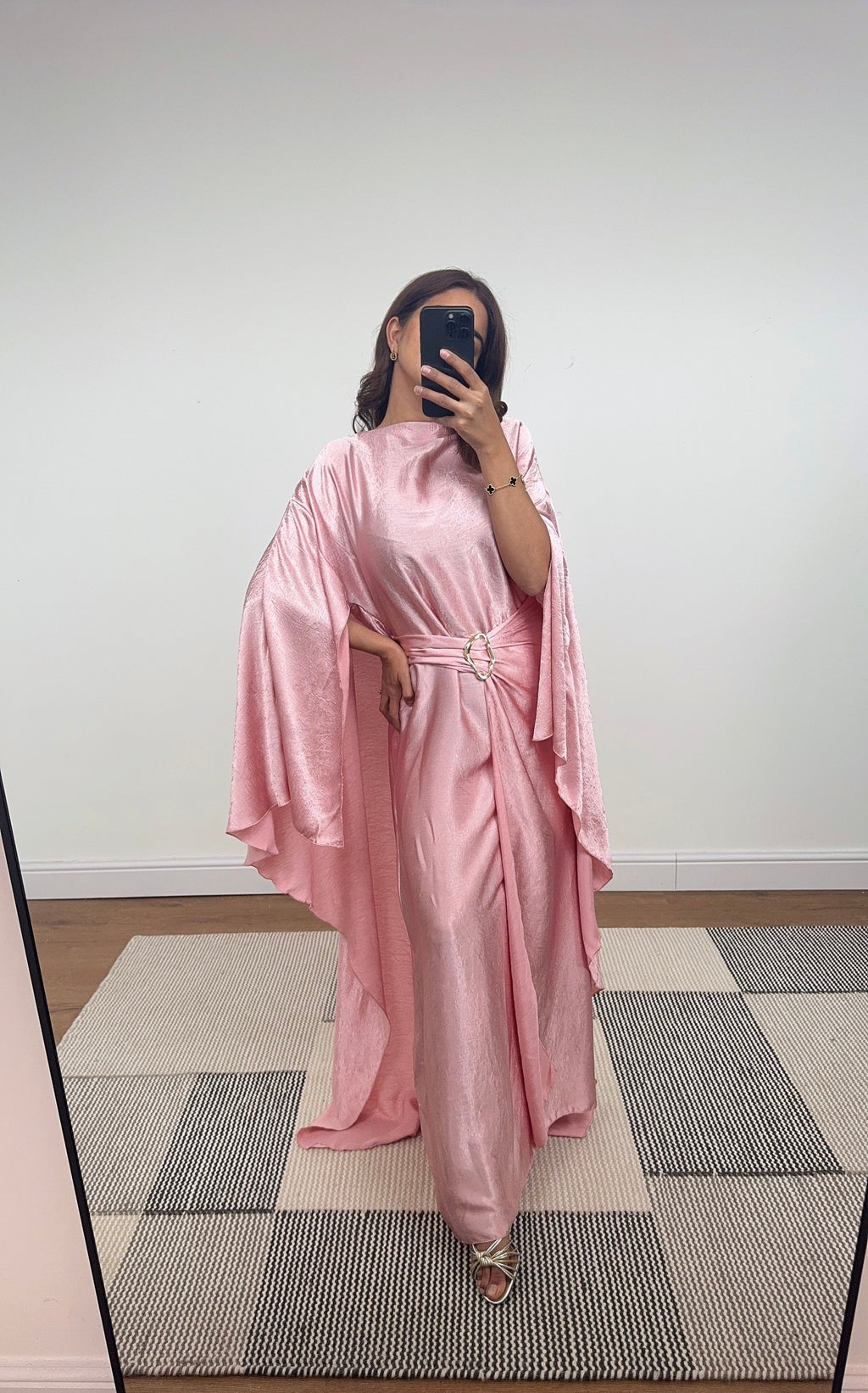 ROBE CAPE CRINKLE ROSE - ALYA