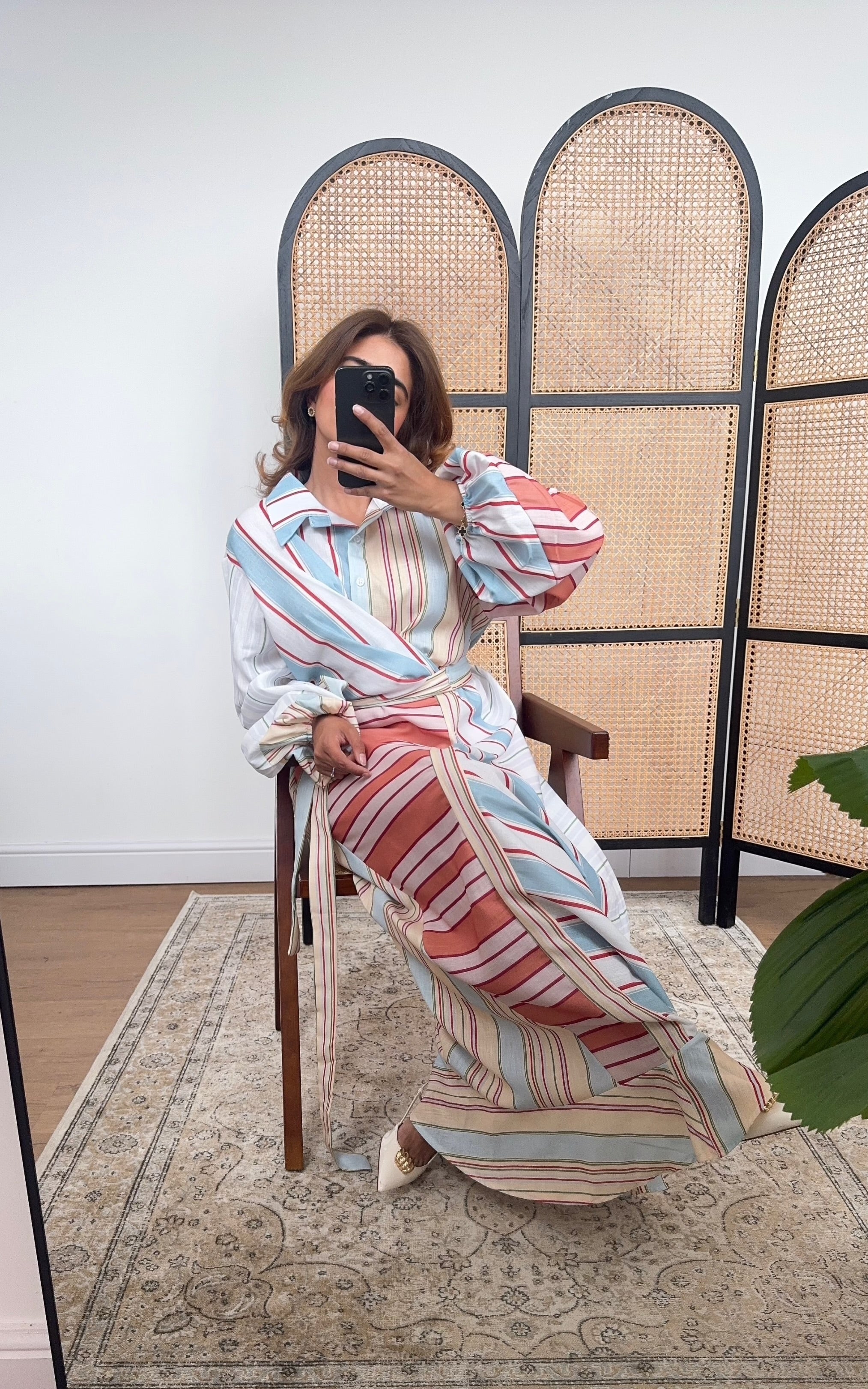 PASTEL RAYÉ MAXI ROBE - NINA