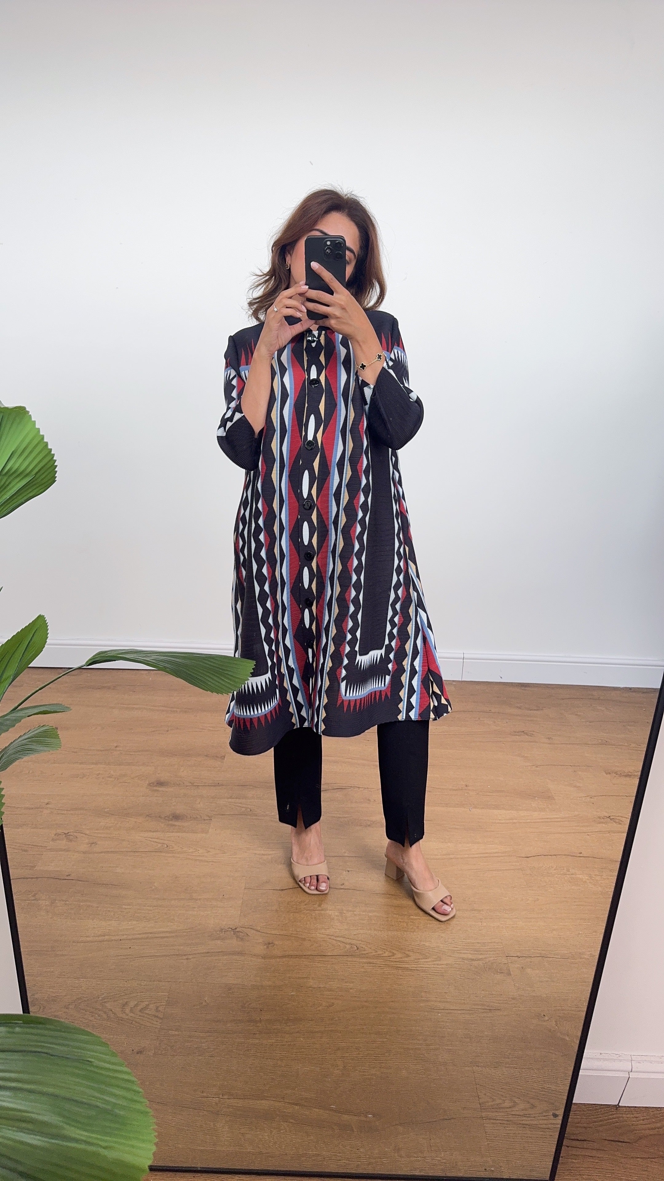 HAUT CHEMISE IMPRIMÉ NOIR - ALMA
