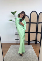 CLAIR MENTHE QUEUE DE POISSON ROBE AVEC DOS NOUÉ CEINTURE - DION