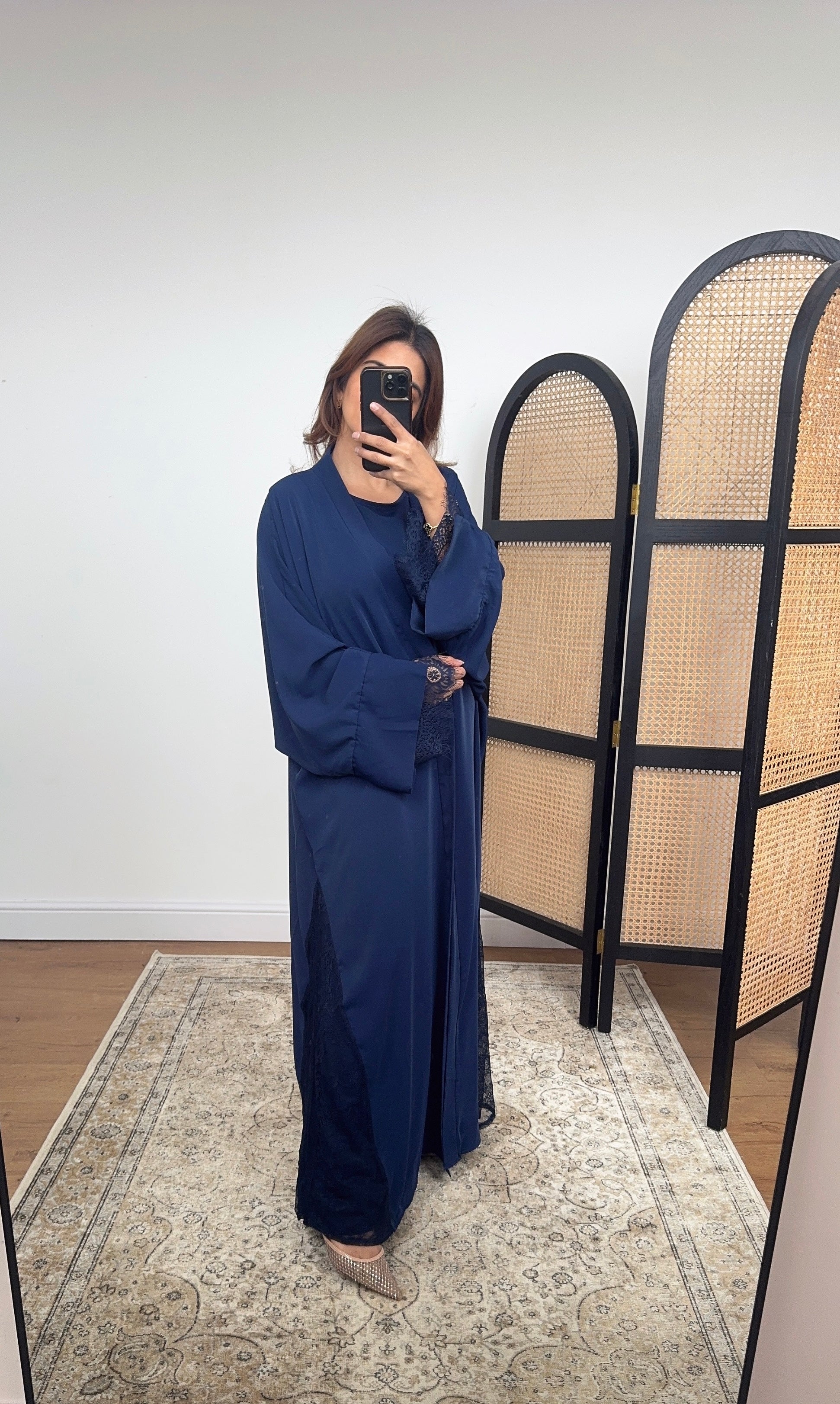 KIMONO DENTELLE DÉTAIL MARINE DEUX PIÈCES - AMANI