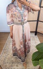 BLUSH CACHEMIRE ROBE - ROSEWOOD