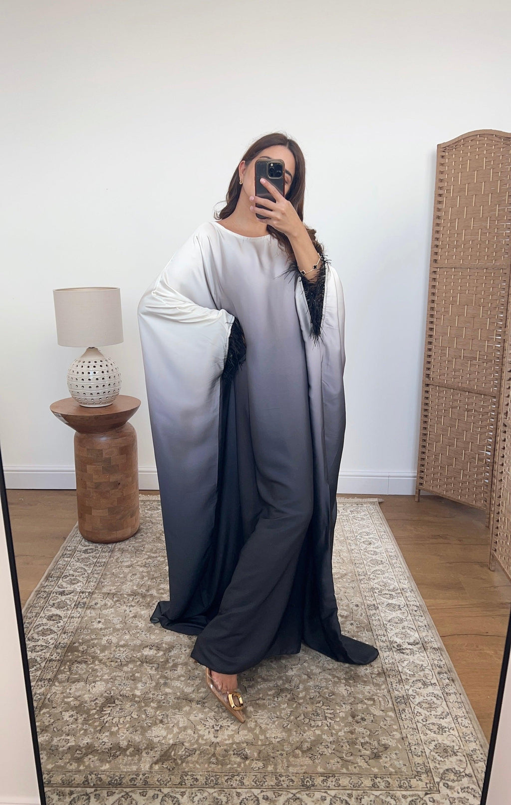 ANALIA CAFTAN EN OMBRÉ NOIR
