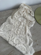 CACHEMIRE CRÈME CROCHET TAILLE CEINTURE