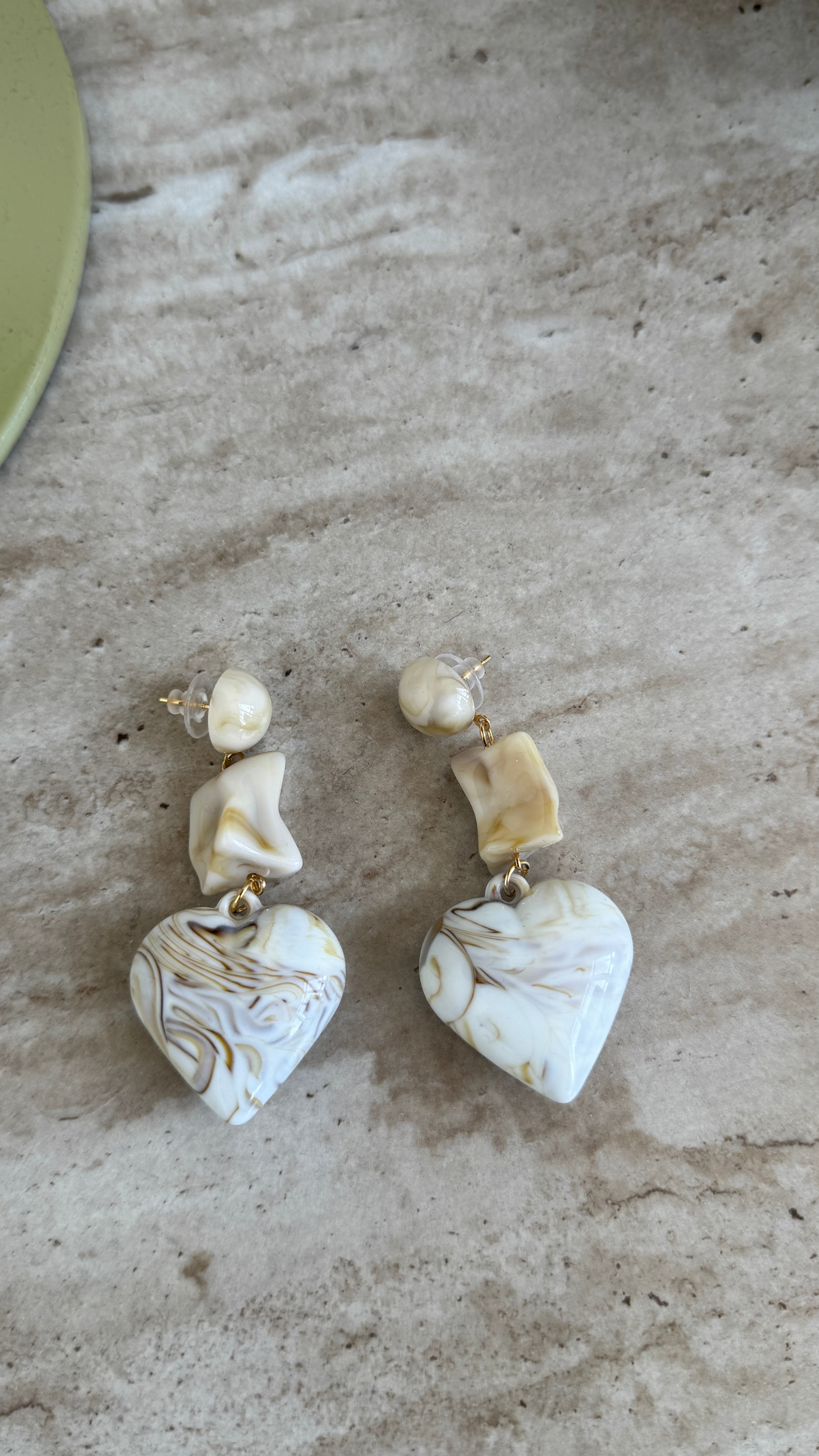 VALENCIA MARBRE CŒUR BOUCLES D'OREILLES