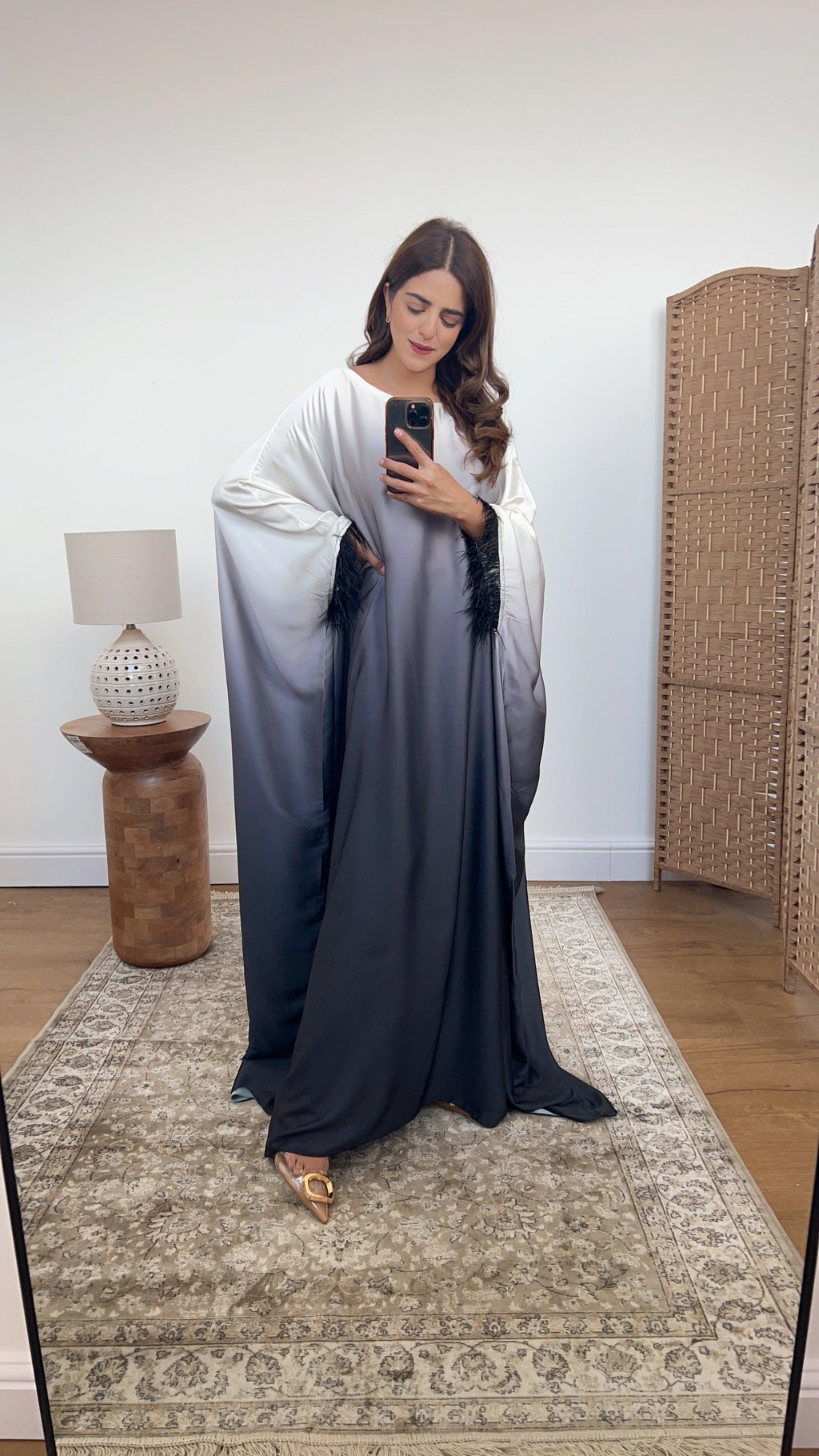 ANALIA CAFTAN EN OMBRÉ NOIR