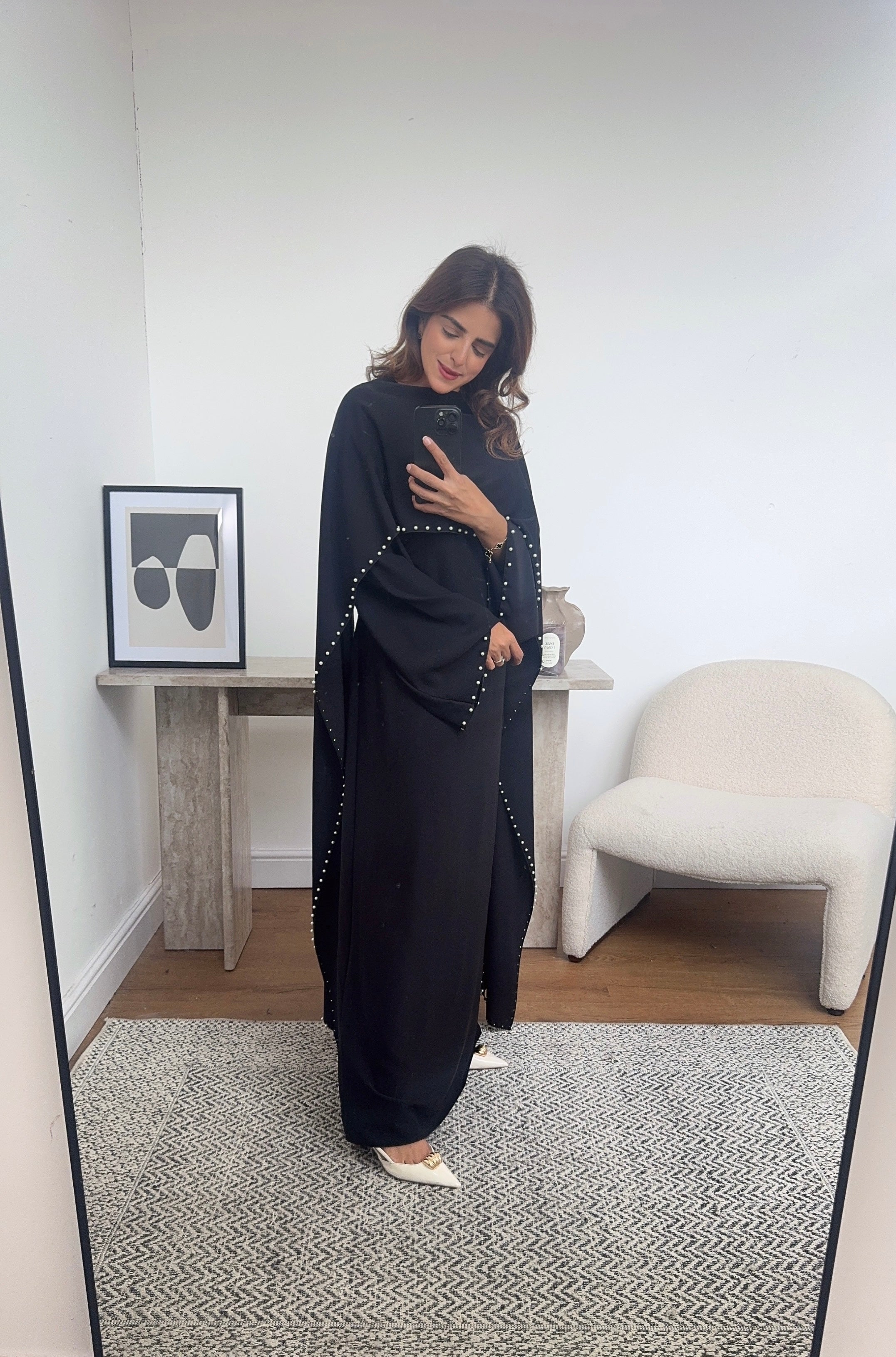 ROBE CAPE PERLE NOIR - SISI