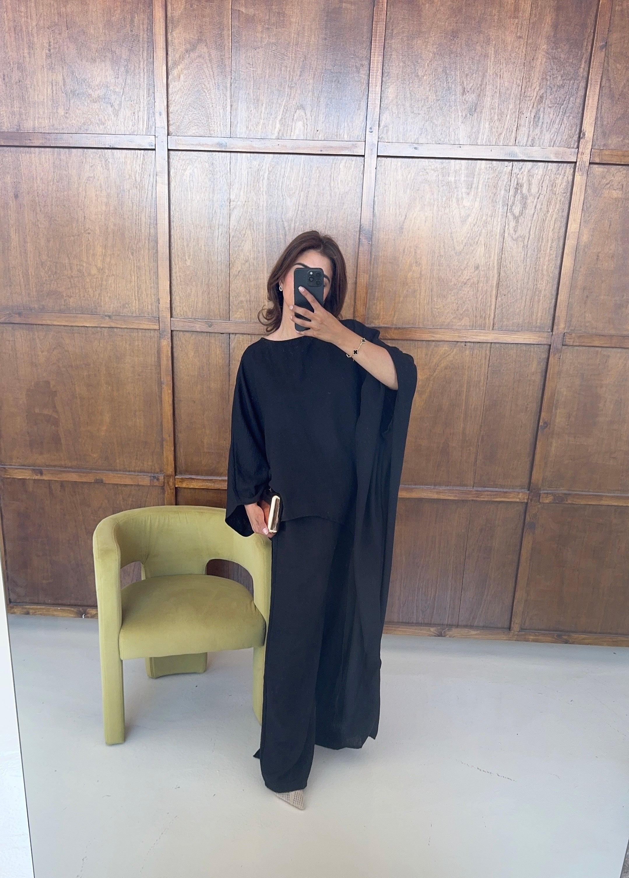 ENSEMBLE UNI ASYMÉTRIQUE NOIR - HAYAT