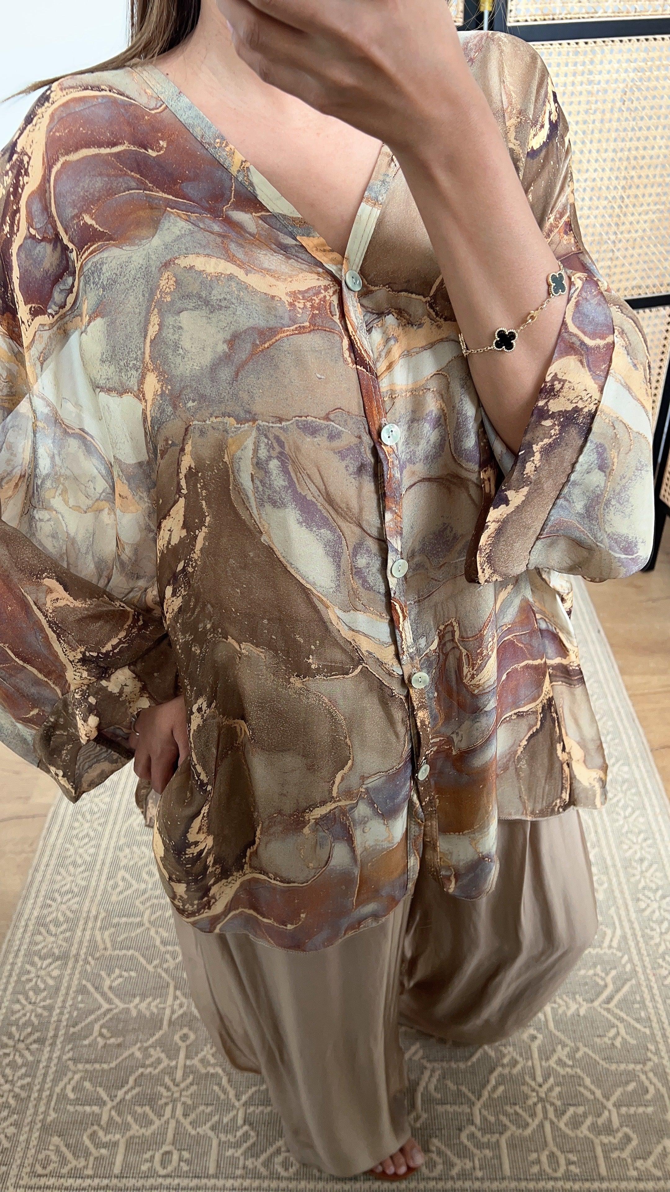 NEVA IMPRIMÉ ENSEMBLE MARRON
