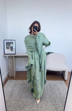 ROBE ÉVASÉ MANCHES MENTHE - GRECIA