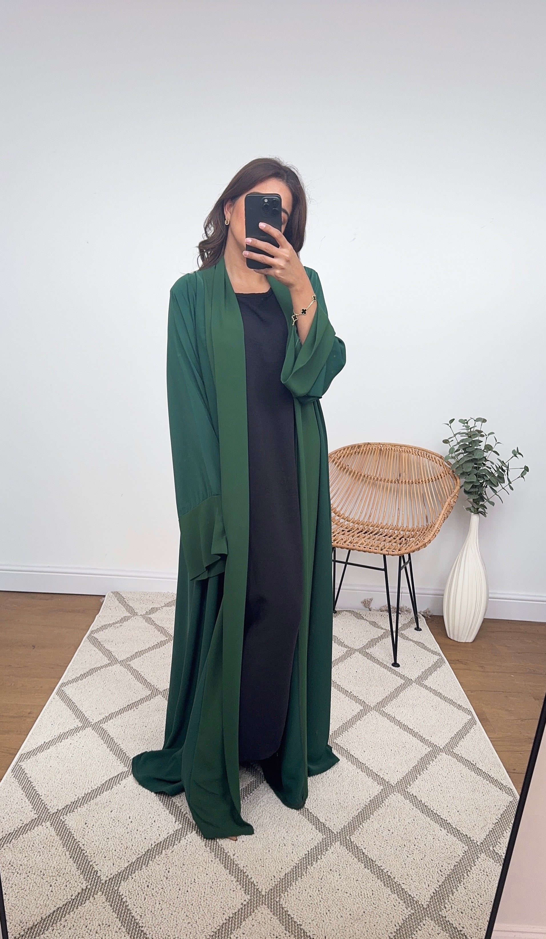 OUVERT ÉLÉGANT ABAYA ÉMERAUDE - FARIBA