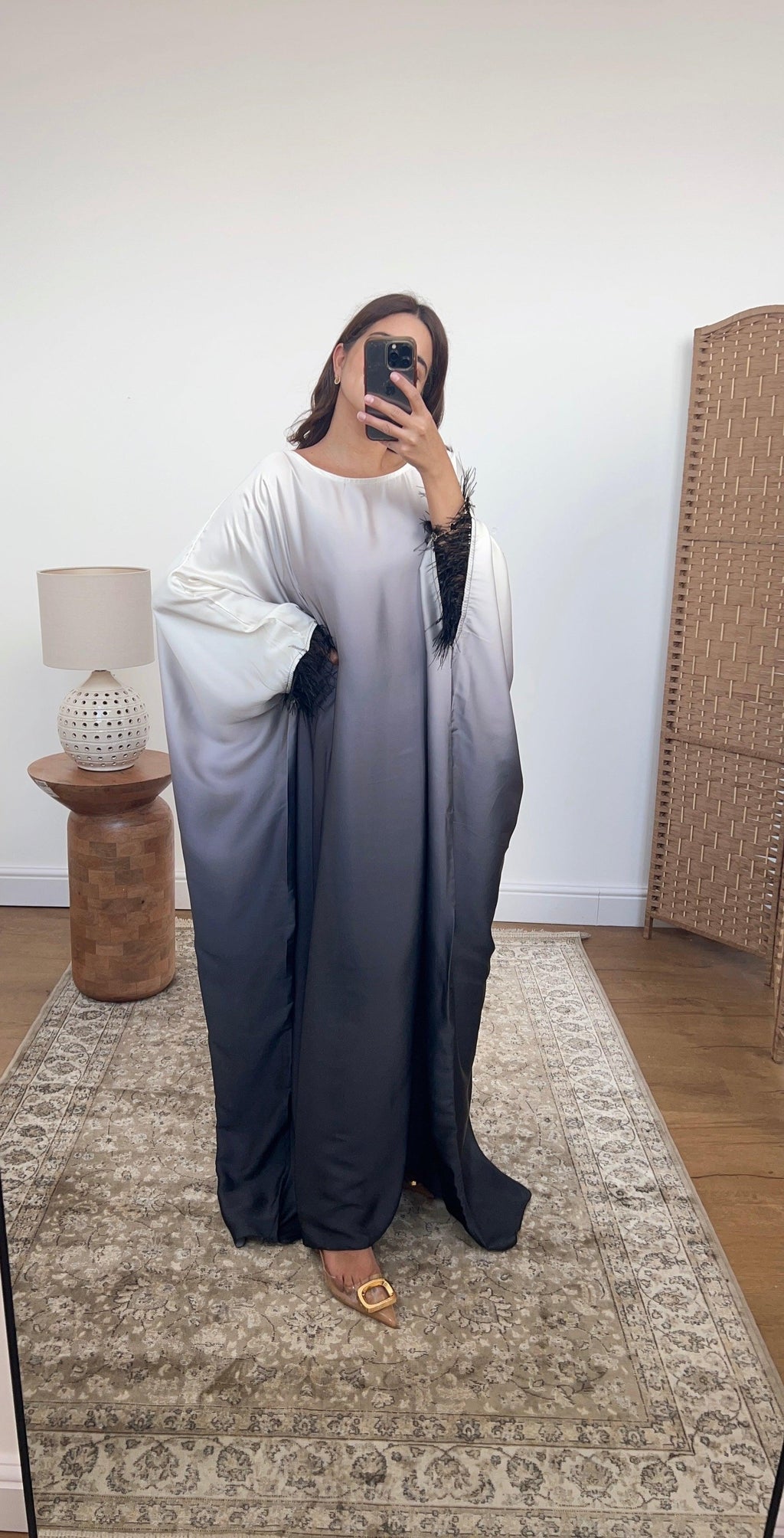 ANALIA CAFTAN EN OMBRÉ NOIR