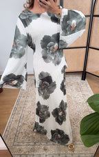 ROBE MOUSSELINE IMPRIMÉ MAXI OLIVE - BRIA