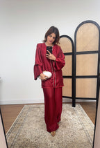 ENSEMBLE PERLE DENTELLE BORDEAUX - ALEEN