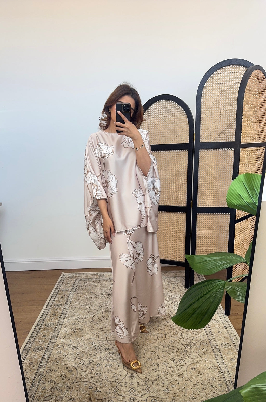 ENSEMBLE JUPE FLEURI CRÈME - ELA