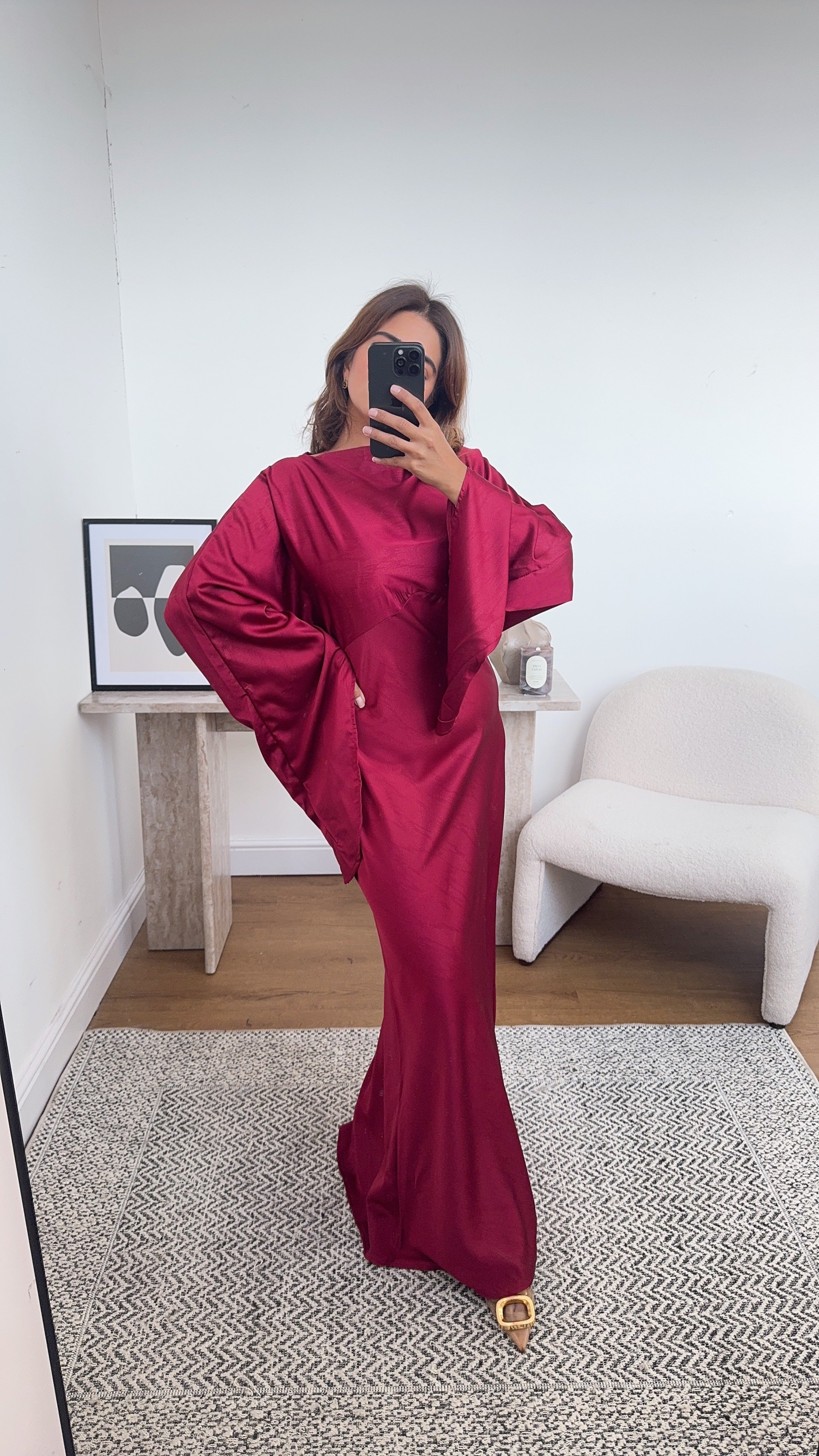 ROBE QUEUE DE POISSON BORDEAUX AVEC DOS NOUÉ - TAMARA
