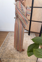 ZIGZAG CROCHET ROBE AVEC CEINTURE - YAITA