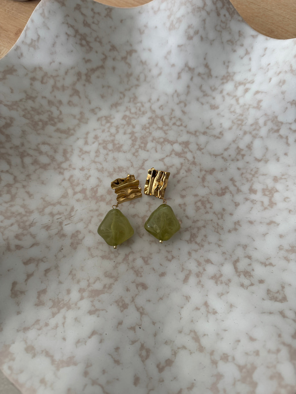 BOUCLES VERT/PIERRE D'OREILLES
