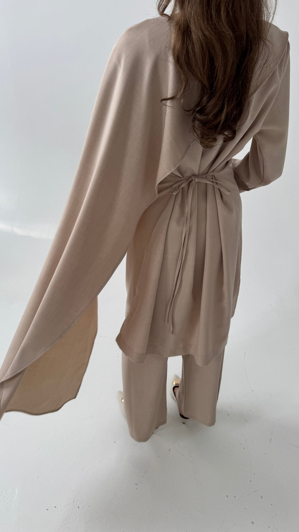 BEIGE DRAPÉ ENSEMBLE - ATHEER