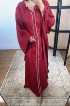 CAFTAN PERLE BORDEAUX - MARWA