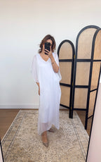ROBE MOUSSELINE BLANC - MERIS
