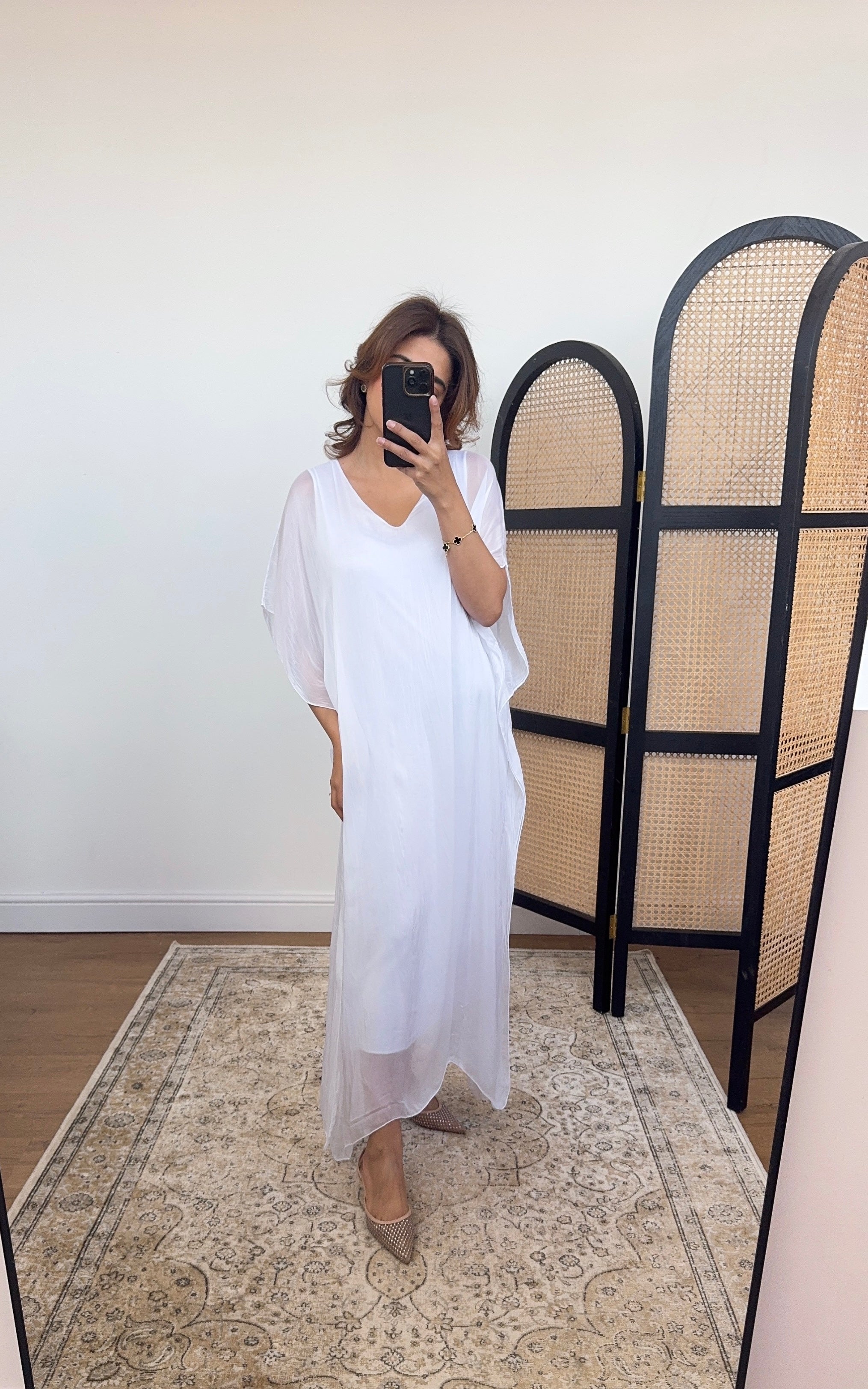 ROBE MOUSSELINE BLANC - MERIS