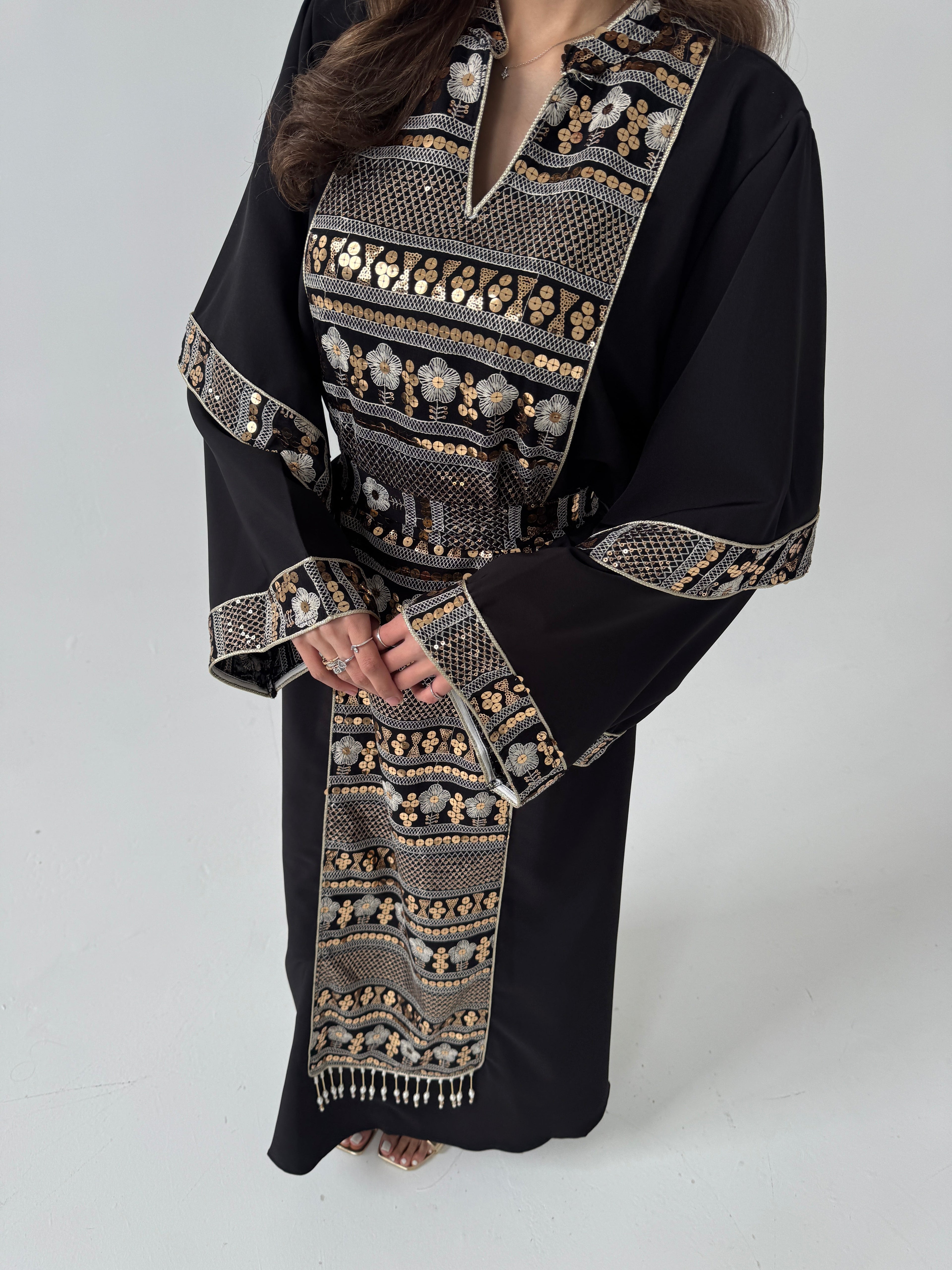 CAFTAN ORNÉ NOIR/DORÉ - FILAL
