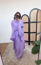 ROBE ÉVASÉ MANCHES LILAS - GRECIA