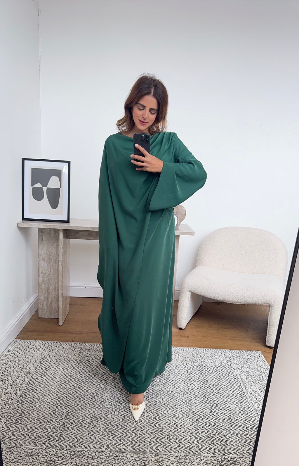 ROBE ÉMERAUDE AVEC DRAPÉ FOULARD - ZARIA